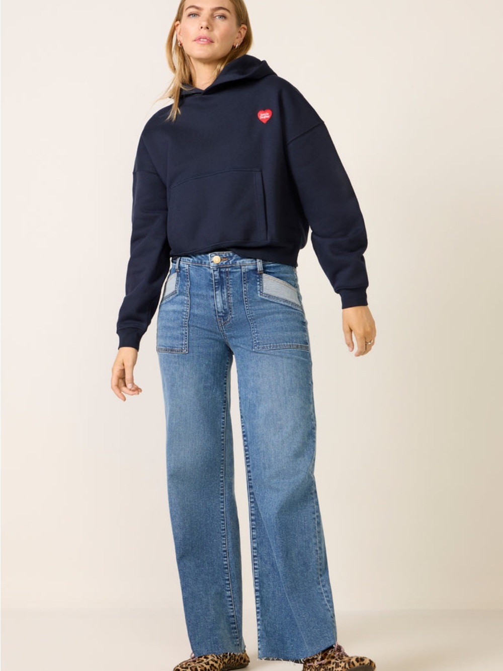 NWT Kut from the Kloth pork chop Women's High-Rise Wide-Leg Jeans in Medium Blue